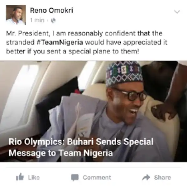Message to President Buhari - Reno Omokri